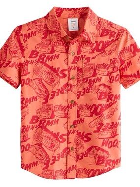 Disney / Pixar’s Cars Lightning McQueen Boys Woven Button Down Shirt